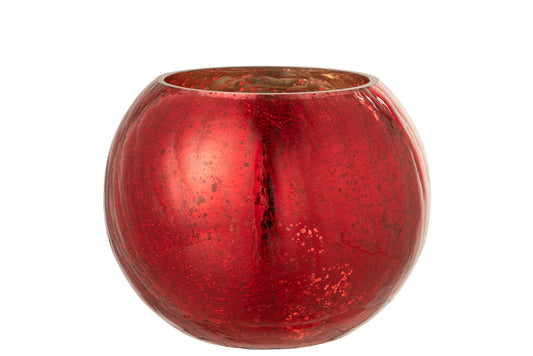 Orkaanlichtbal Craqueléglas Pareleffect Rood Groot