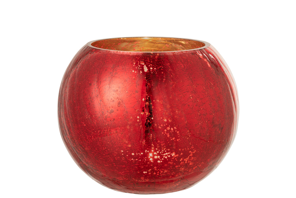 Orkaanlichtbal Craqueléglas Pareleffect Rood Groot