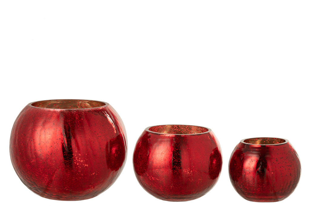 Orkaanlichtbal Craqueléglas Pareleffect Rood Groot