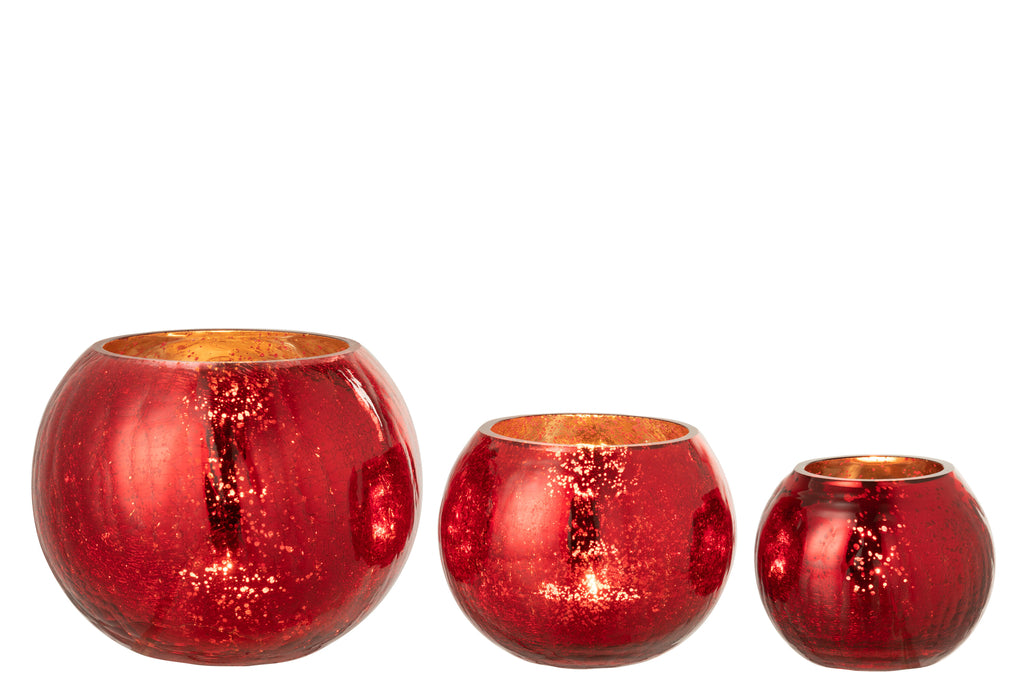 Orkaanlichtbal Craqueléglas Pareleffect Rood Groot