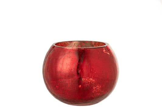 Orkaanlichtbal Craquelure Glas Pareleffect Rood Medium