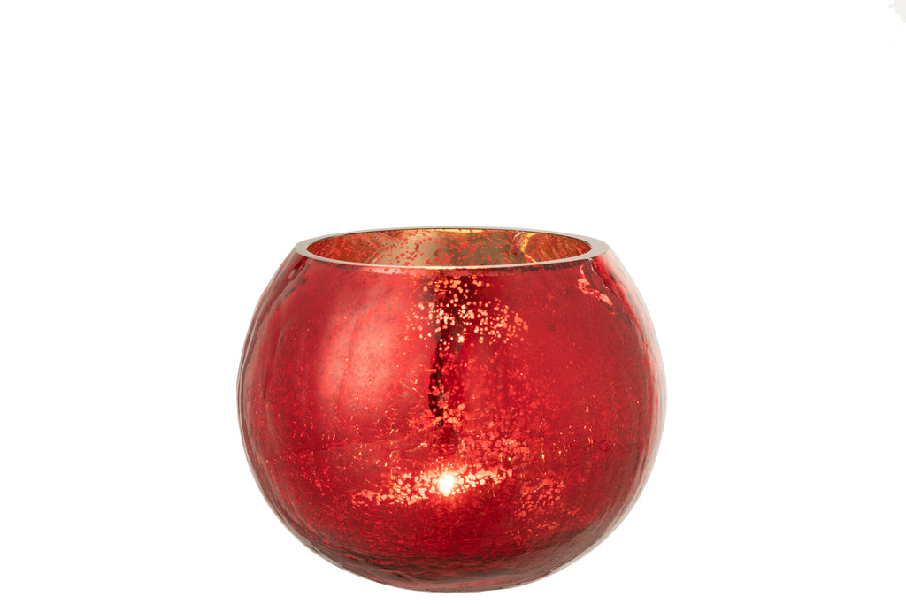 Orkaanlichtbal Craquelure Glas Pareleffect Rood Medium