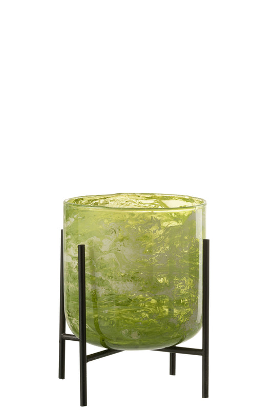 Hurricane Stand Glas/IJzer Marmer Groen Medium