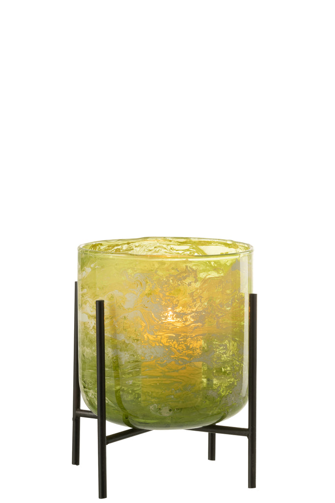 Hurricane Stand Glas/IJzer Marmer Groen Medium