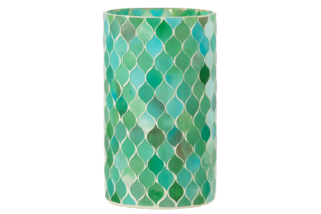 ORKAAN MOZAÏEK DIAMANT GLAS BLAUW/GROEN GROOT