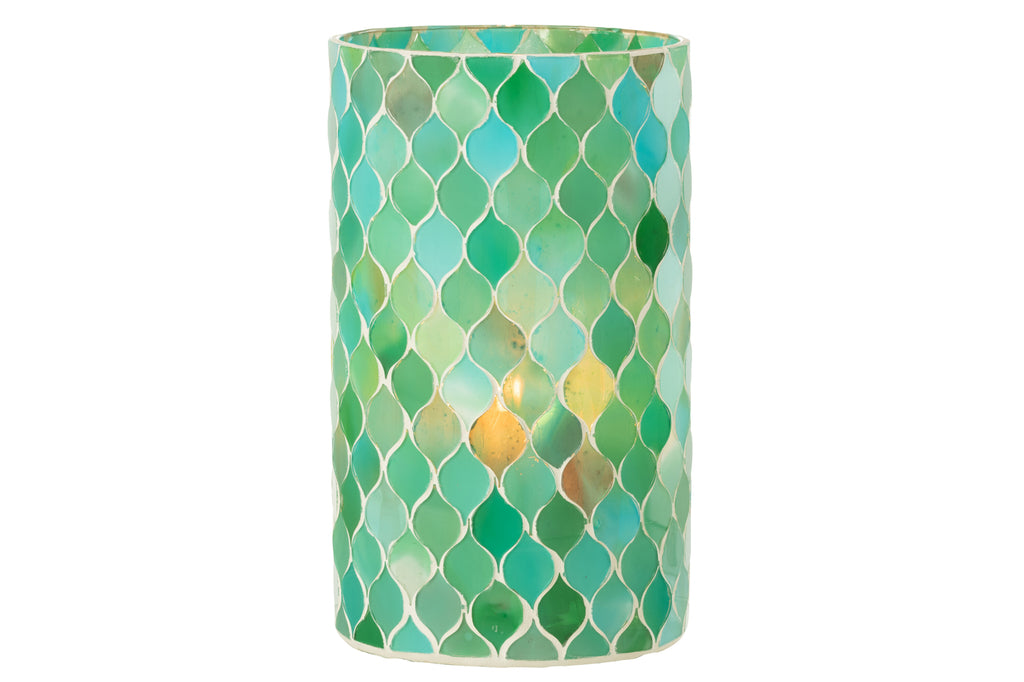 ORKAAN MOZAÏEK DIAMANT GLAS BLAUW/GROEN GROOT