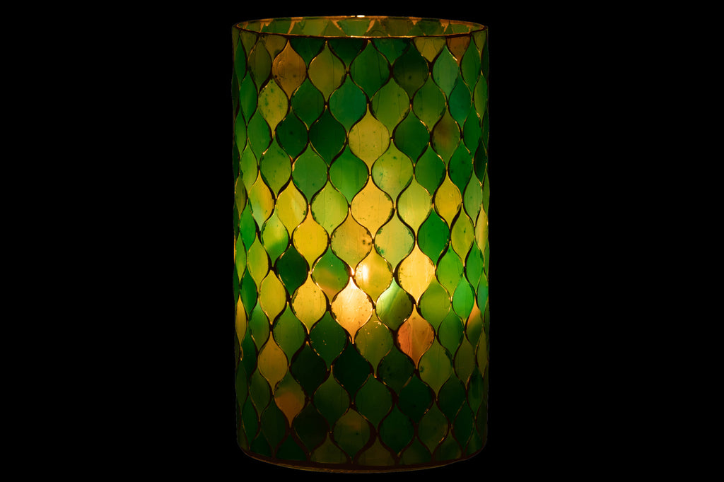 ORKAAN MOZAÏEK DIAMANT GLAS BLAUW/GROEN GROOT
