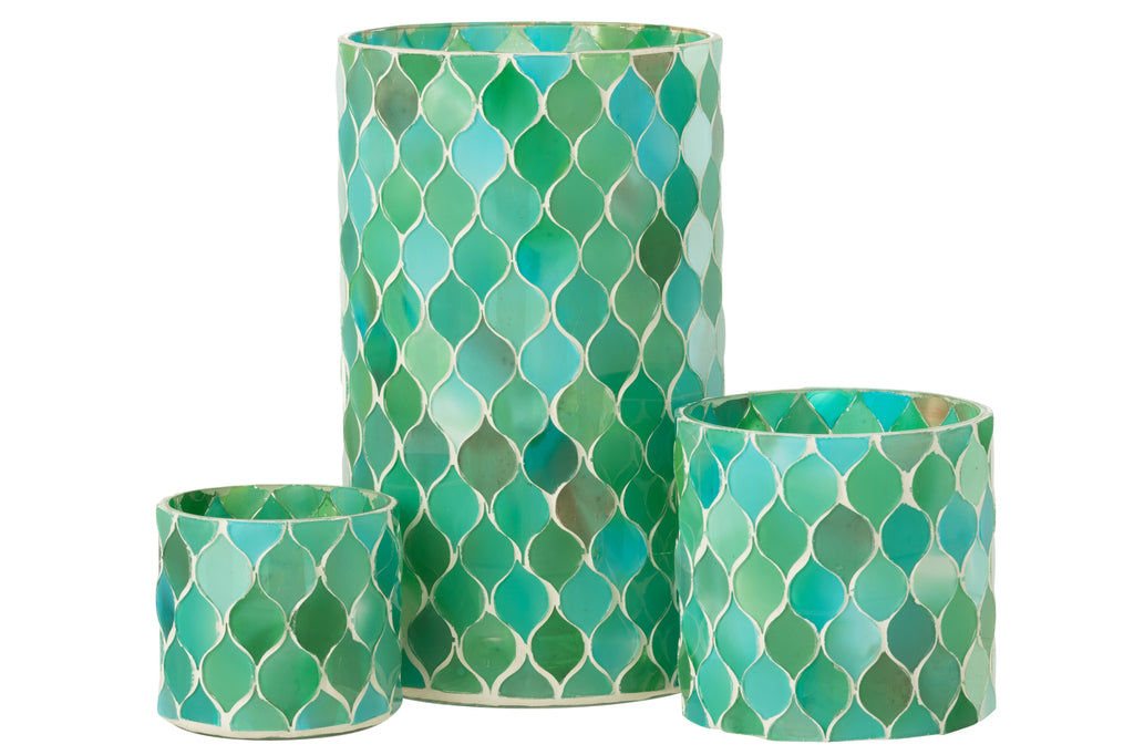 ORKAAN MOZAÏEK DIAMANT GLAS BLAUW/GROEN GROOT