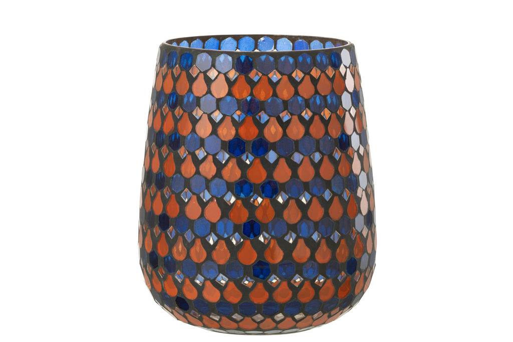 ORKAAN MOZAÏEK DRUPPELS GLAS ORANJE/BLAUW GROOT