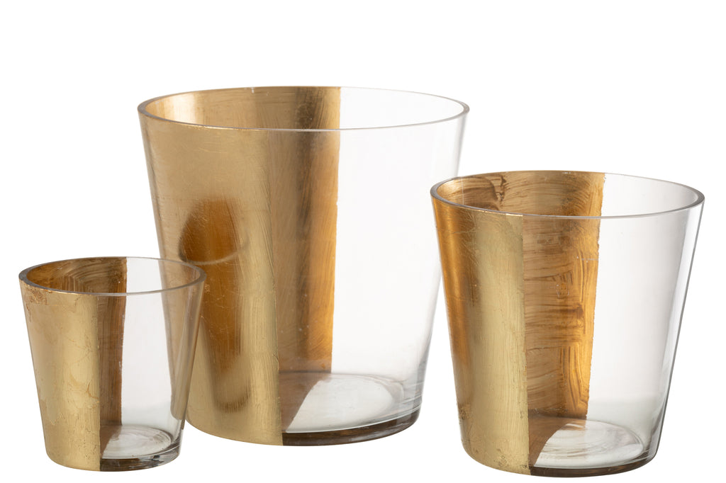 Hurricane Boe Glas Transparant/Goud Groot