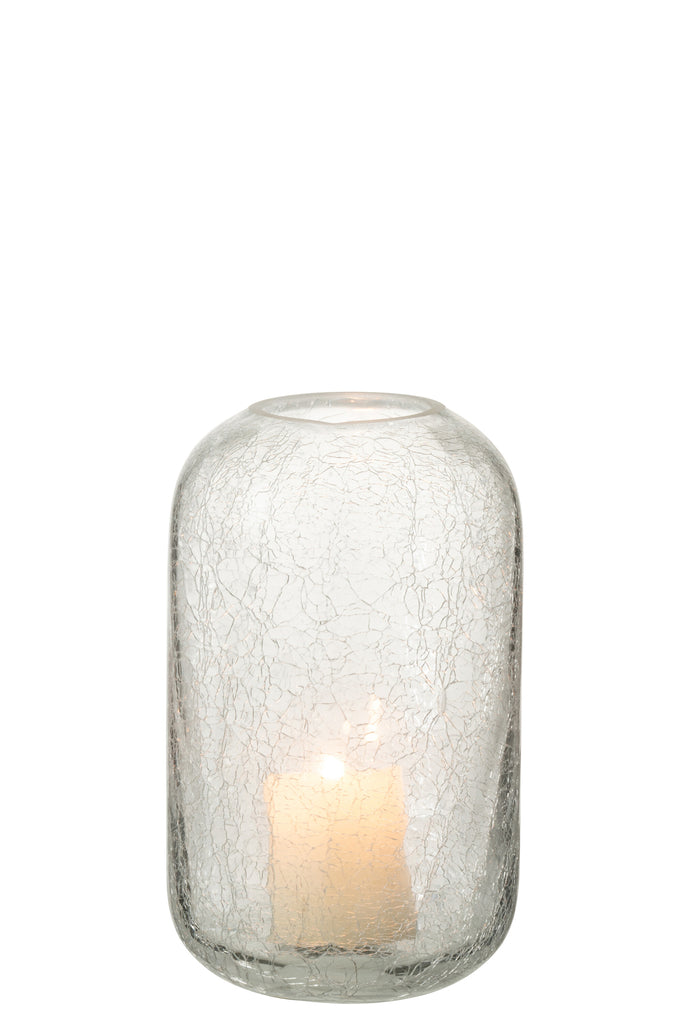 Orkaan Crackle Glas Transparant Klein