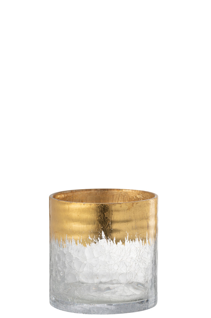Orkaan Crackle Glas Transparant Goud Medium