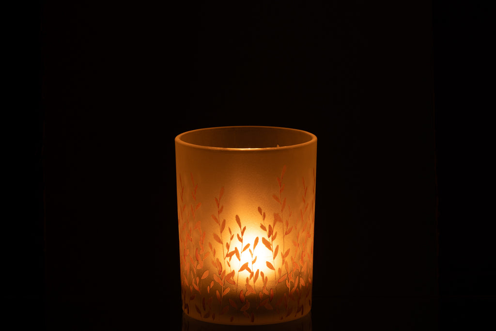 Orkaanhouder Sally Glas Oranje/Transparant Medium