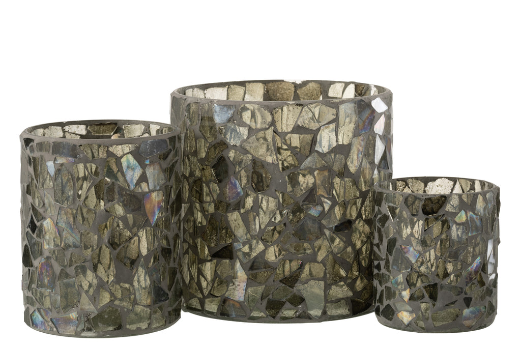 Orkaan Mozaïek Glas Grijs/Groen Groot