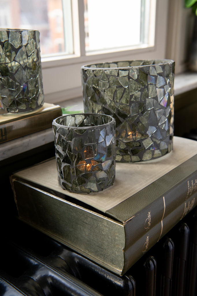 Orkaan Mozaïek Glas Grijs/Groen Groot