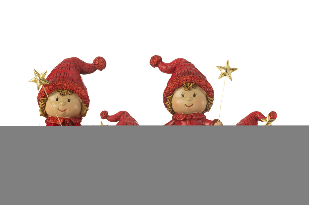 Kindermuts + Ster Bont Hars Rood/Goud Groot Assortiment Van 2