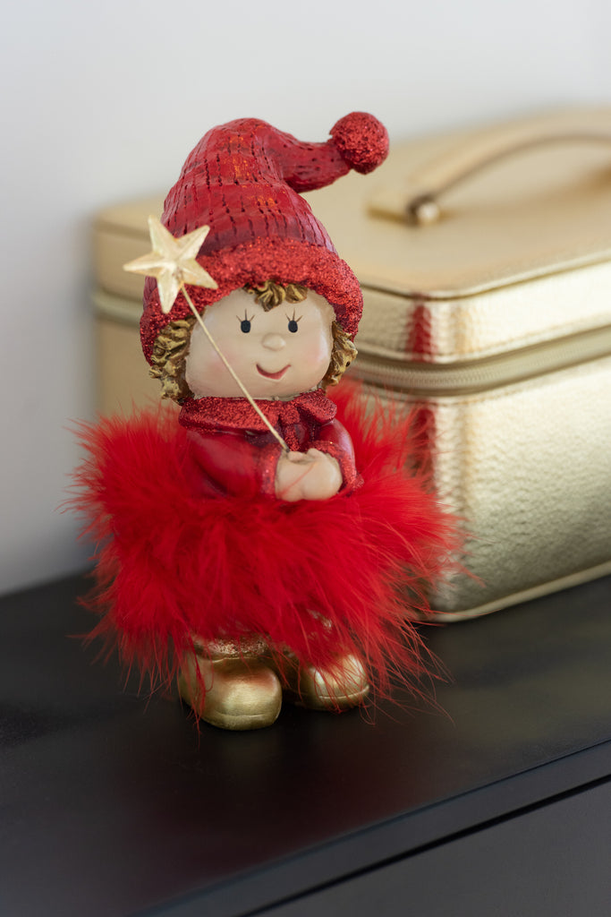 Kindermuts + Ster Bont Hars Rood/Goud Groot Assortiment Van 2