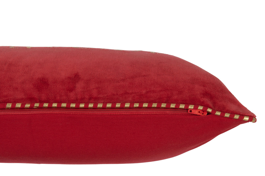 Kussen Bonheur Textiel Rood/Goud