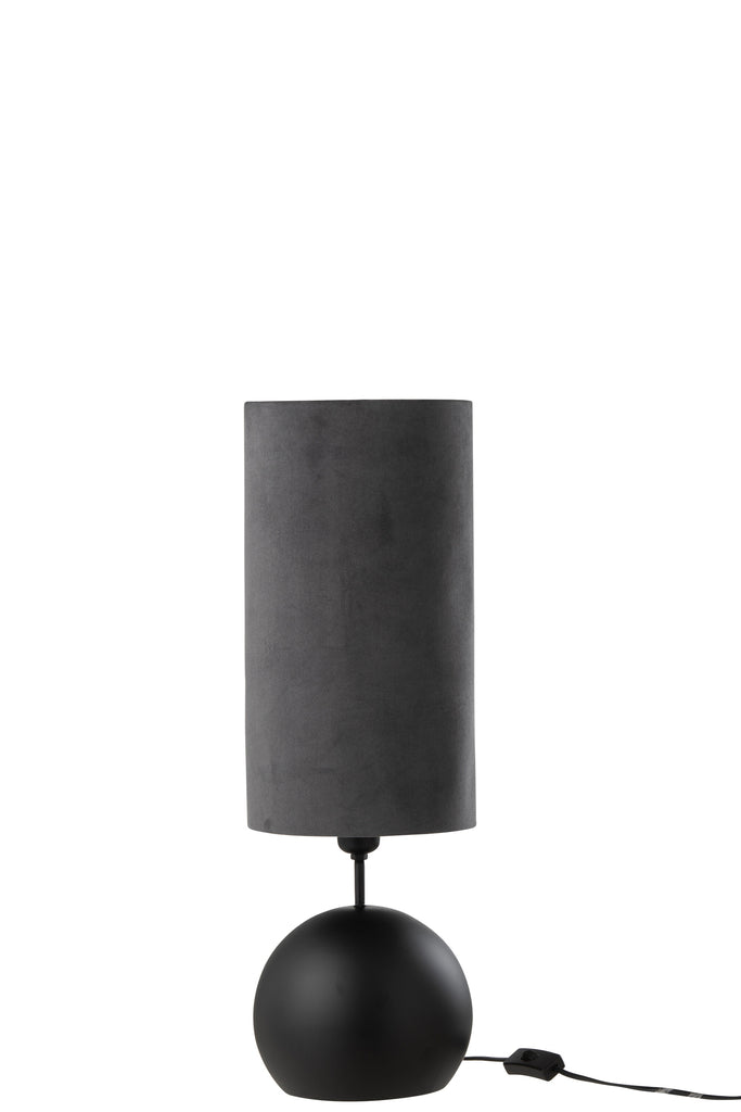 Lamp Bol IJzer/Fluweel Zwart/Grijs