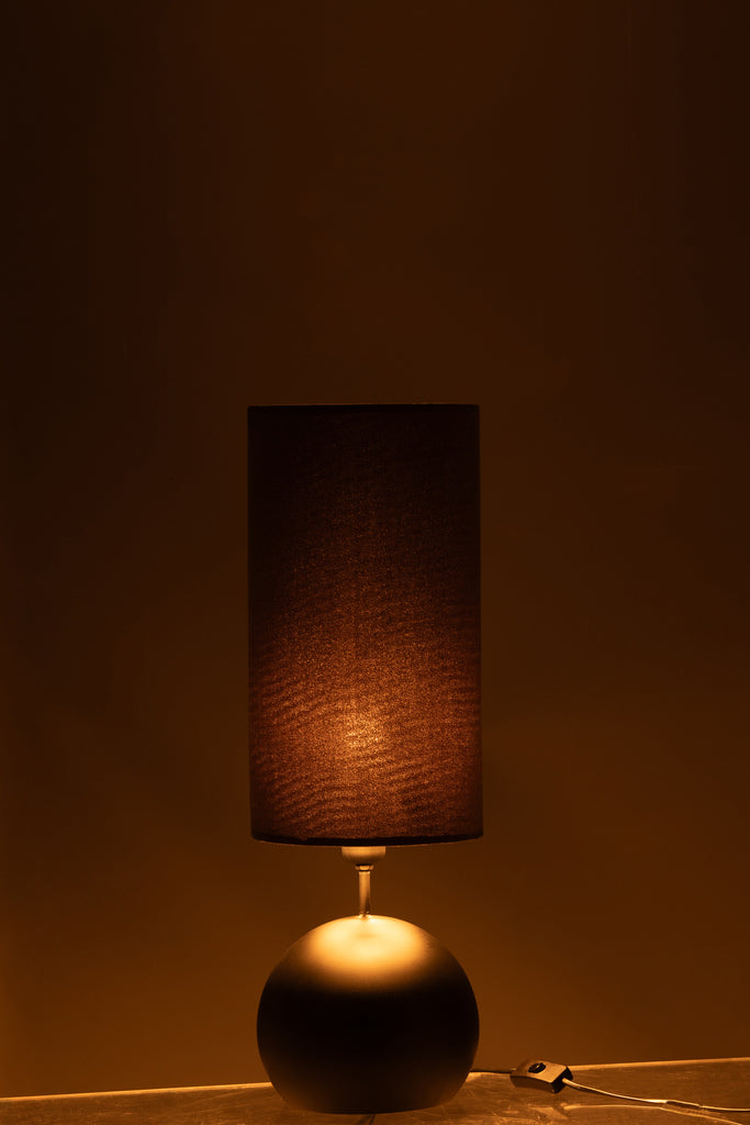 Lamp Bol IJzer/Fluweel Zwart/Grijs