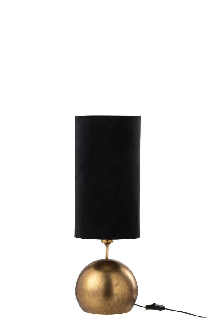 Lamp Bol IJzer/Fluweel Goud/Zwart