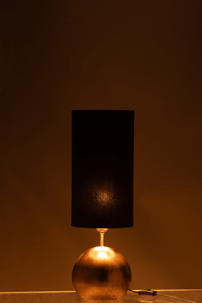 Lamp Bol IJzer/Fluweel Goud/Zwart