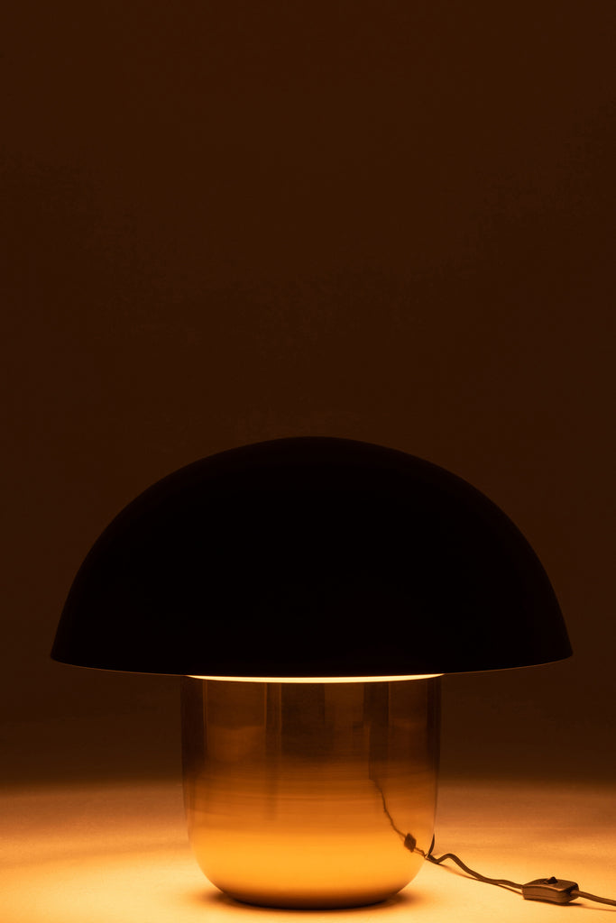 Lamp Paddenstoel IJzer Zwart/Goud Groot