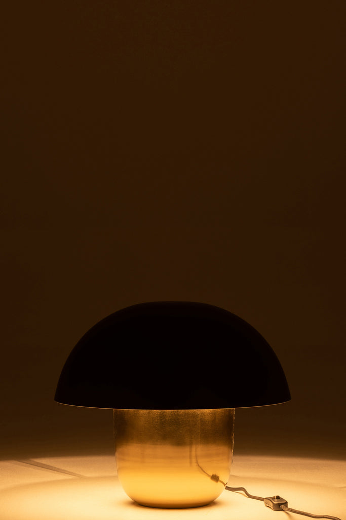 Lamp Paddenstoel IJzer Zwart/Goud Klein