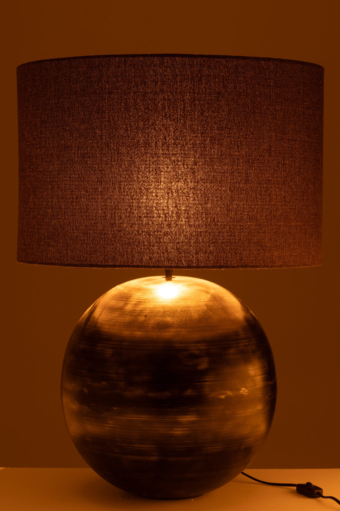 Lamp + Kap Kom Metaal Zwart Groot