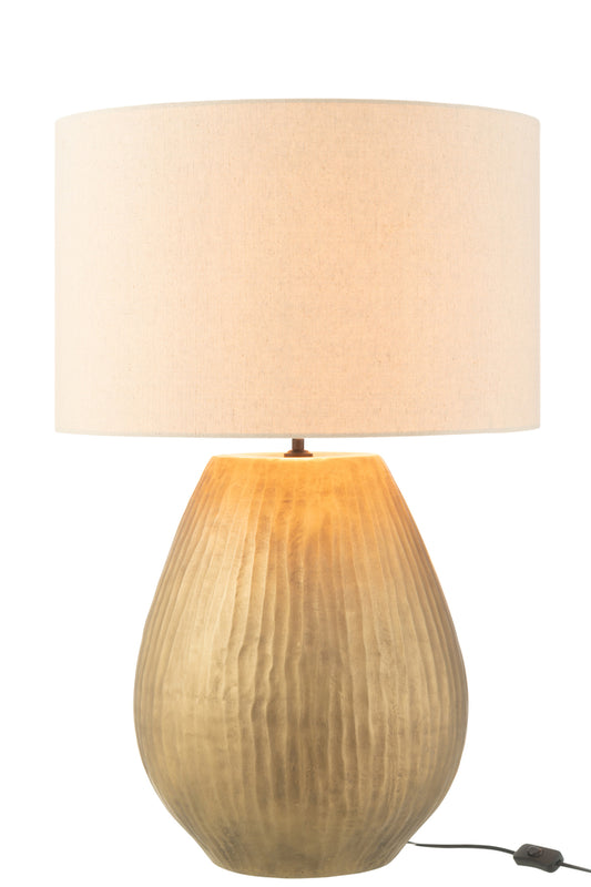 Lamp+kap Nebu Rond Keramiek Goud Groot