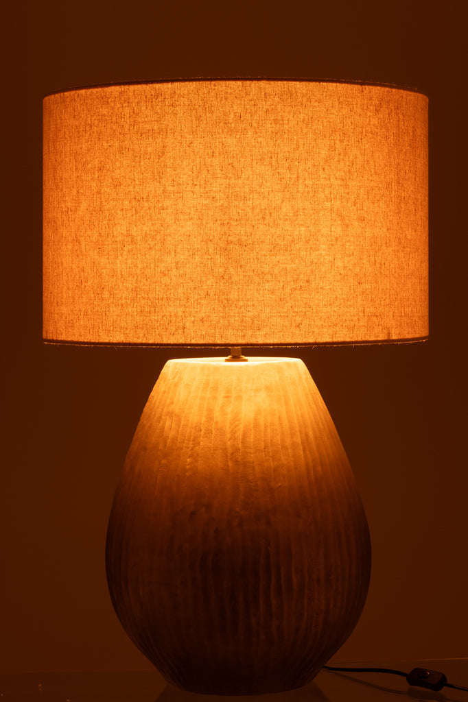 Lamp+kap Nebu Rond Keramiek Goud Groot