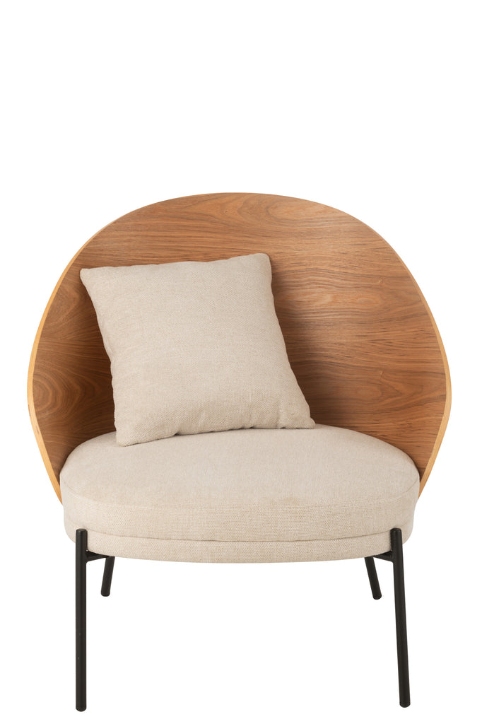 Lounge Chair Lone Ply Hout/Metaal Natuurlijk/Grijs