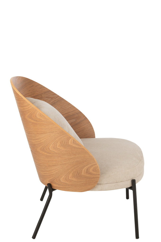 Lounge Chair Lone Ply Hout/Metaal Natuurlijk/Grijs