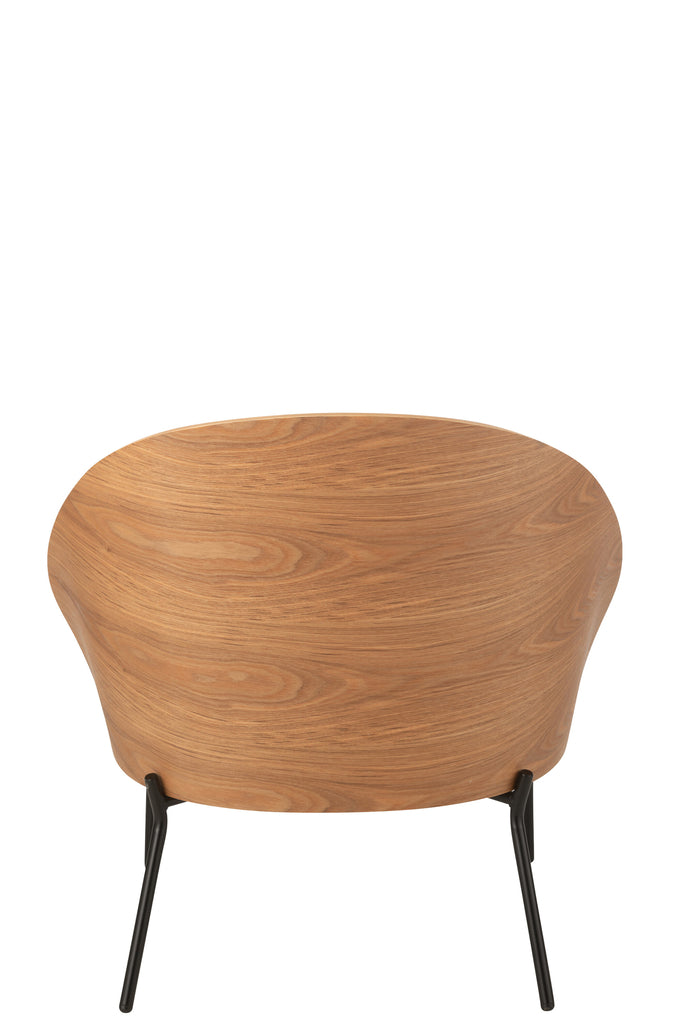 Lounge Chair Lone Ply Hout/Metaal Natuurlijk/Grijs