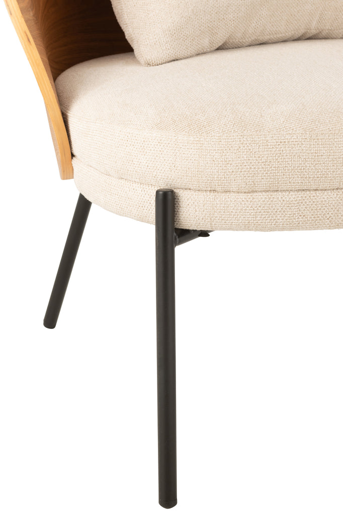 Lounge Chair Lone Ply Hout/Metaal Natuurlijk/Grijs
