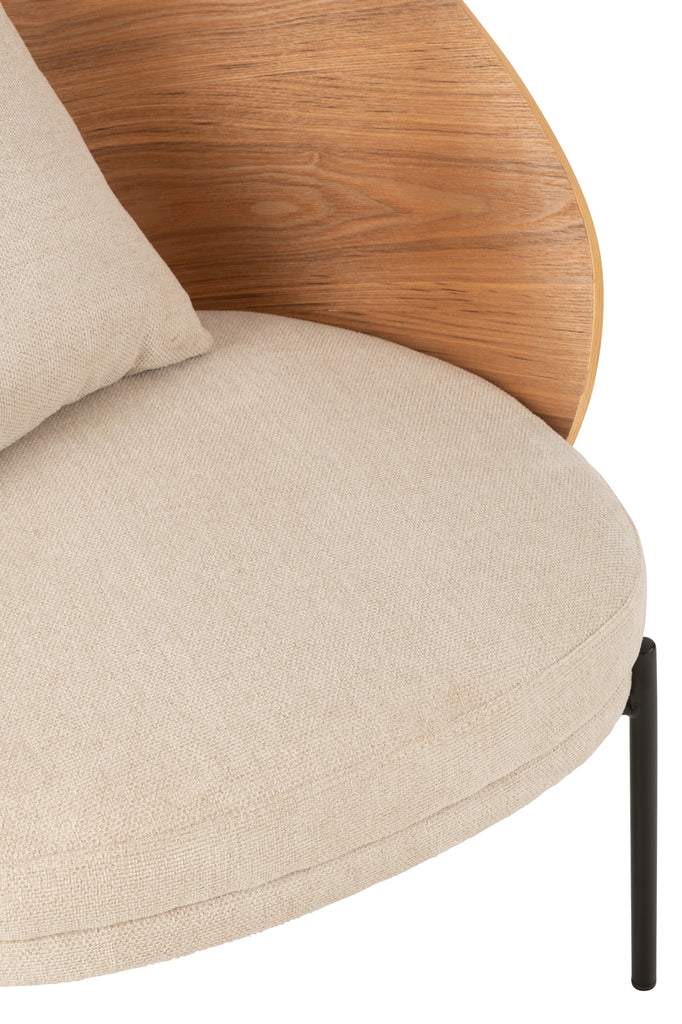 Lounge Chair Lone Ply Hout/Metaal Natuurlijk/Grijs