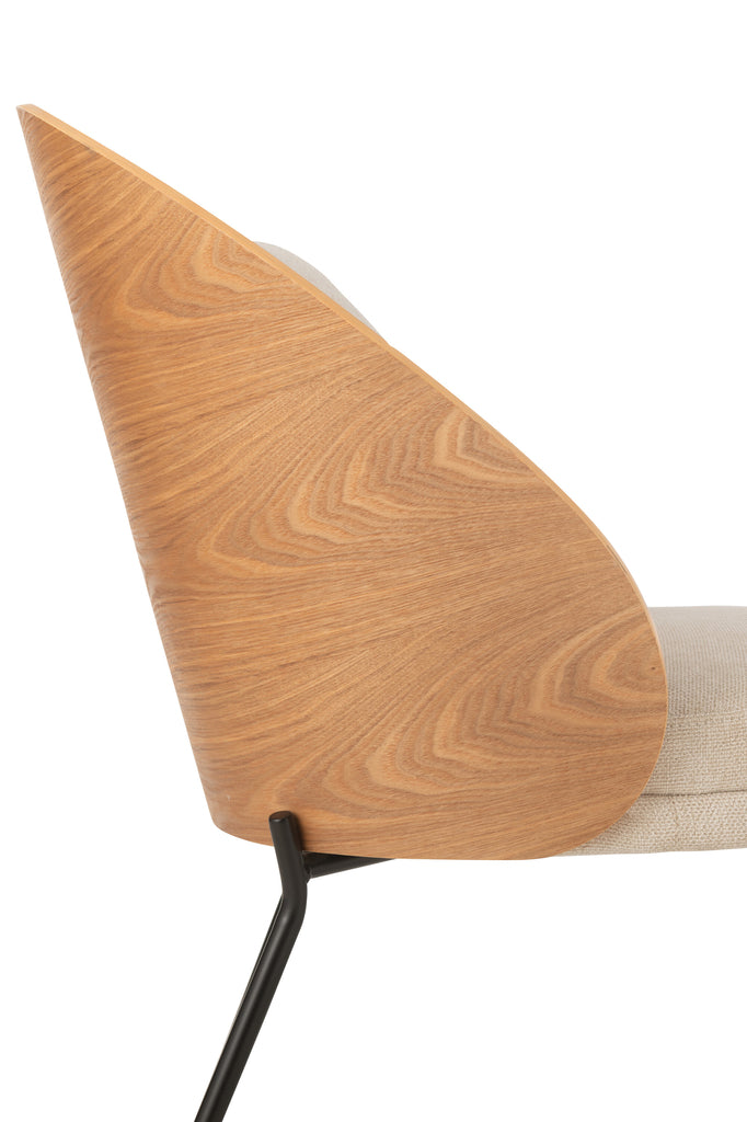 Lounge Chair Lone Ply Hout/Metaal Natuurlijk/Grijs