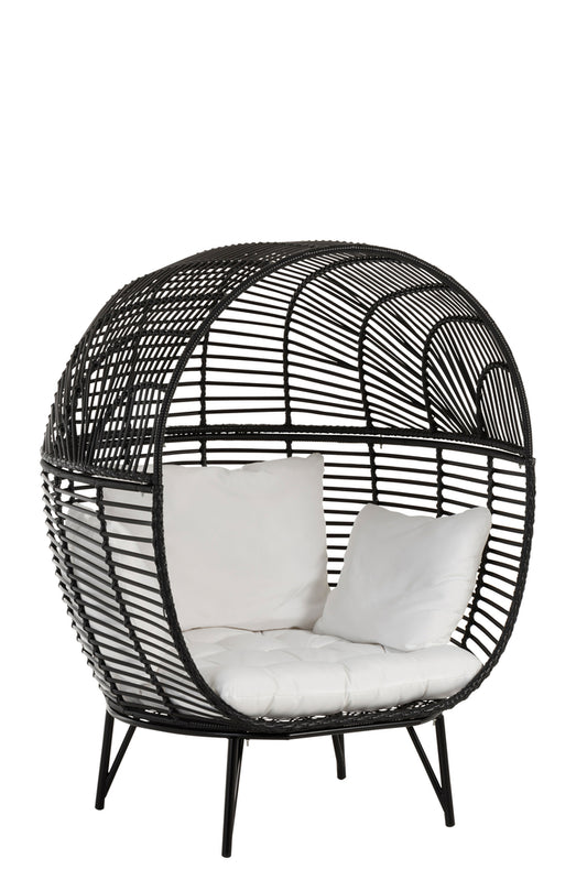Lounge Chair Ovaal Staal Zwart
