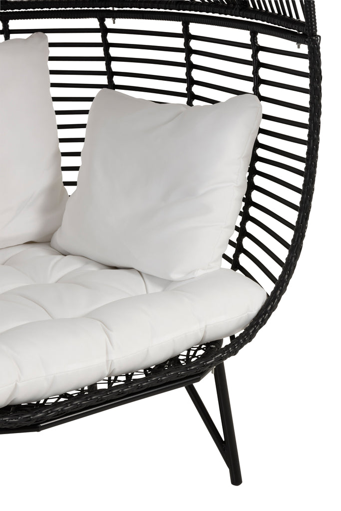 Lounge Chair Ovaal Staal Zwart