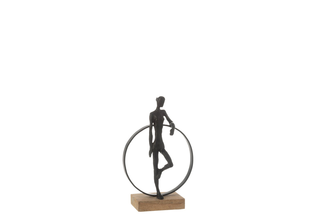 Man Against Ring Stand Hars/IJzer Zwart