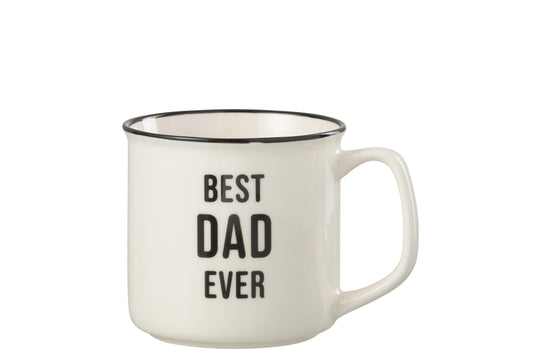 Mok Bericht Beste Papa Porselein Wit / Zwart
