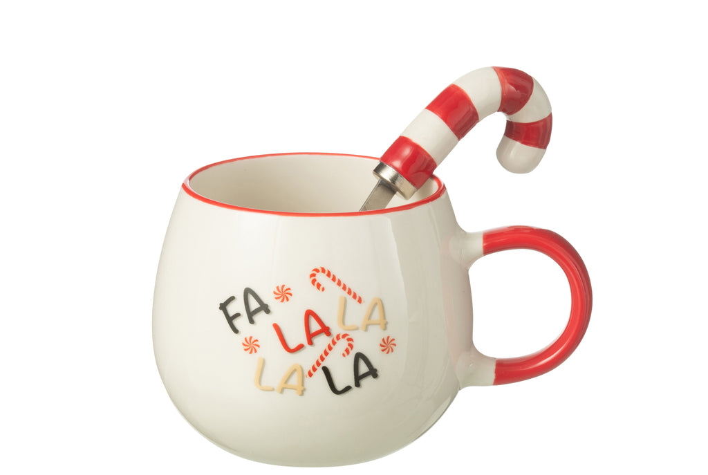 Mok+Lepel In Geschenkdoos Keramiek Rood
