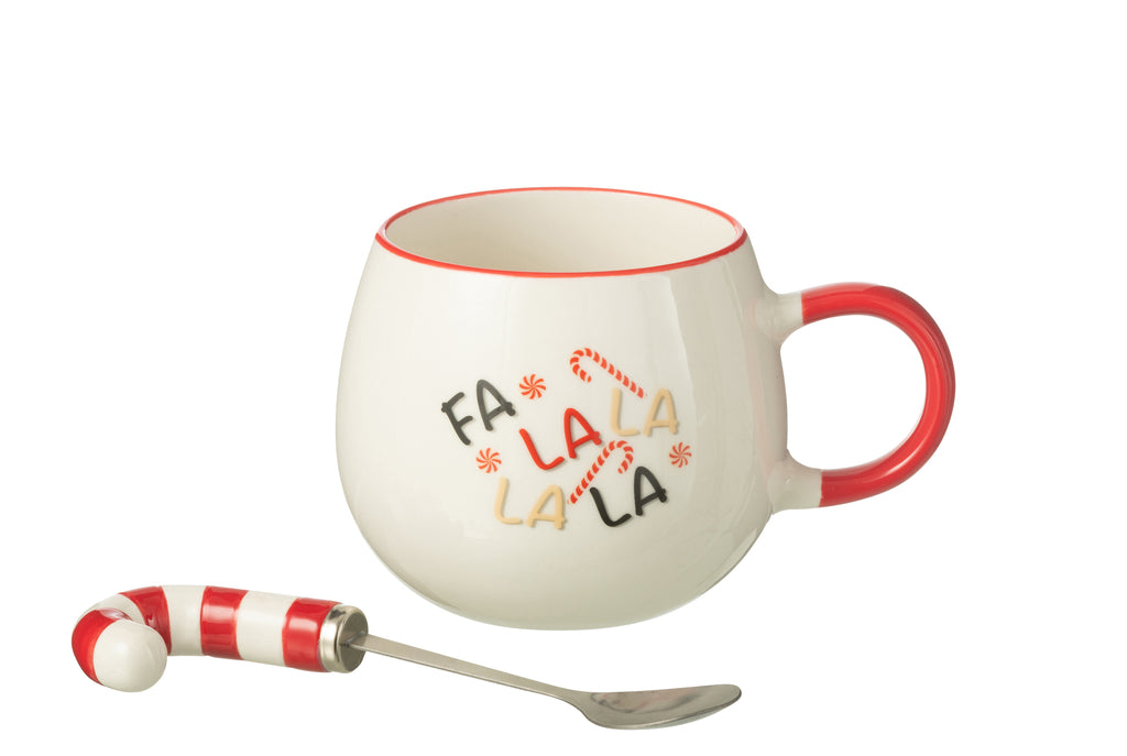 Mok+Lepel In Geschenkdoos Keramiek Rood