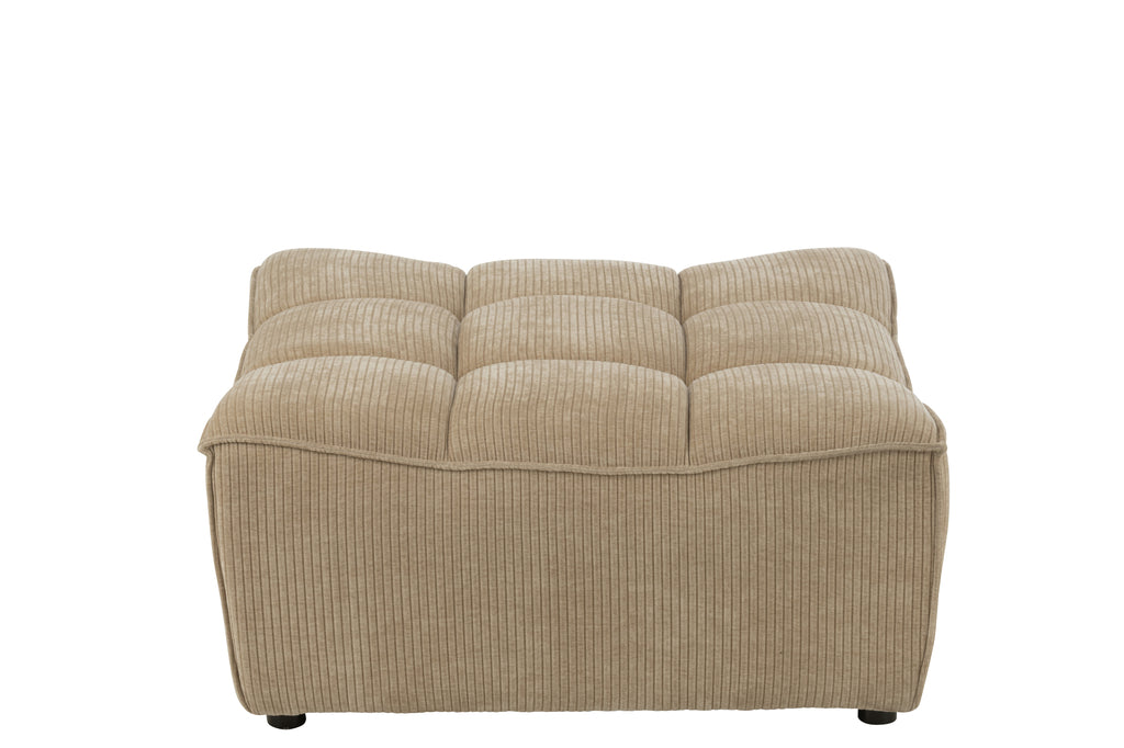 Ottoman Grid Populierenhout/Foam Donkerbeige