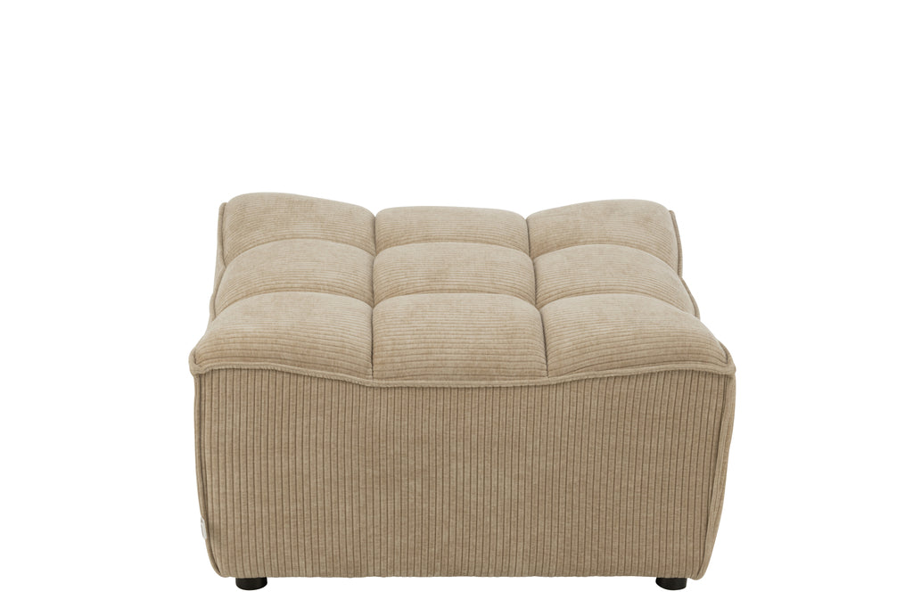 Ottoman Grid Populierenhout/Foam Donkerbeige