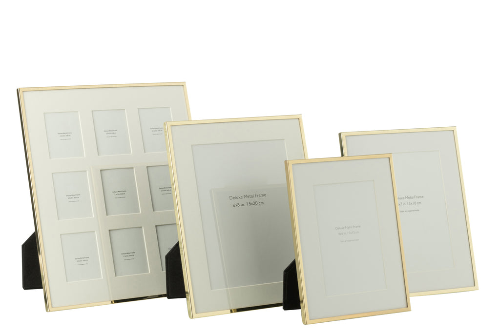 Fotolijst Passe-Partout Fne Rand 9 Stuks 5X6,5 Metaal Goud