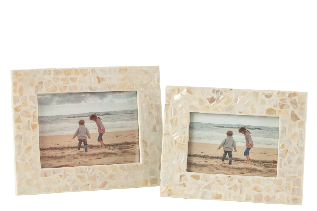 Fotolijst Nuye Schelpen/Mdf Ivoor 12X17cm