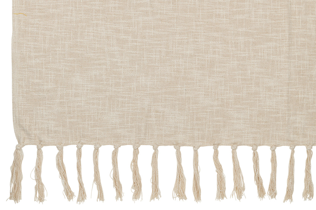 Geruite Franjes Katoen Beige