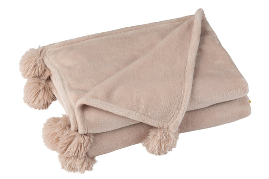 Geruite Pompom Polyester Donkerbeige