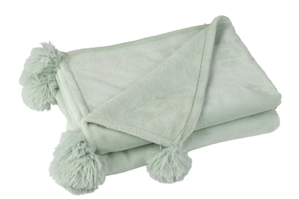 Plaid Pompom Polyester Lichtgroen